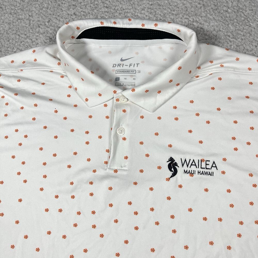 Nike Golf Polo Mens XL Floral Dri-Fit Wailea Maui Hawaii Golf Club Performance
